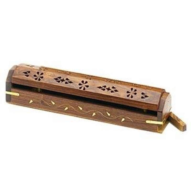 Flower Incense Wooden Box Burner