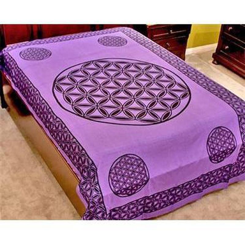 Flower Of Life Tapestry Purple
