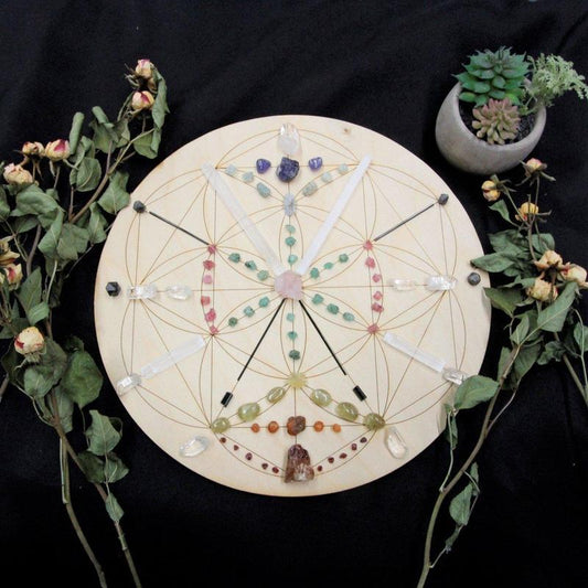 Flower of Life Birch Wood Spirit Grid- Small-Nature's Treasures
