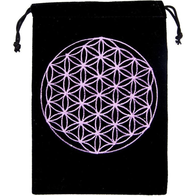 Flower of Life Velvet Drawstring Bag-Nature's Treasures