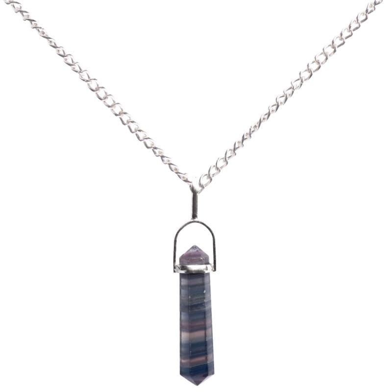 Fluorite Double Terminated Sterling Silver Pendant || .925 Sterling Silver
