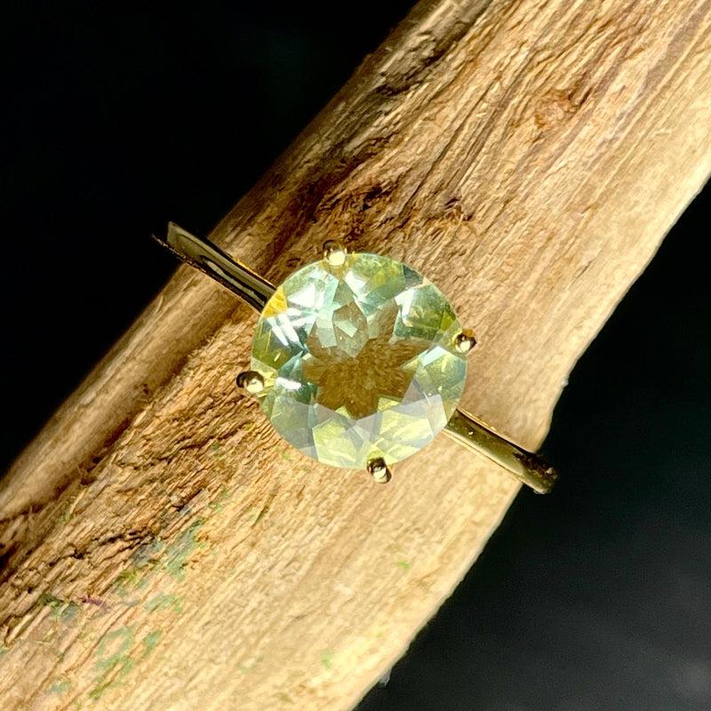 Glossy Green Peridot Ring || 14k Vermeil Yellow Gold || Pakistan-Nature's Treasures