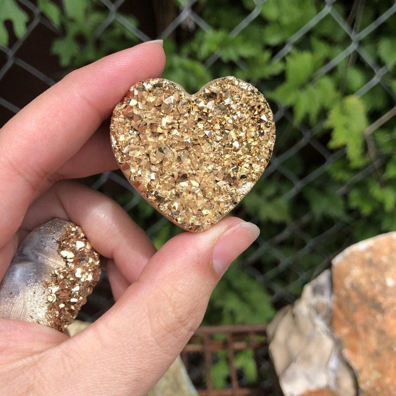 Gold Plated Amethyst Heart Cluster-Nature's Treasures