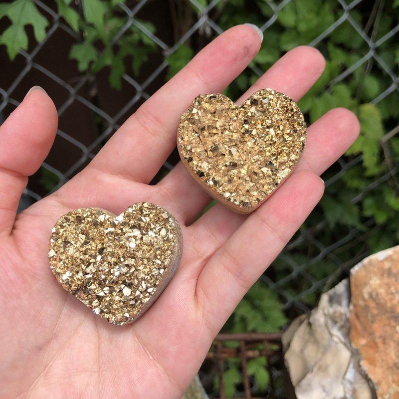 Gold Plated Amethyst Heart Cluster-Nature's Treasures