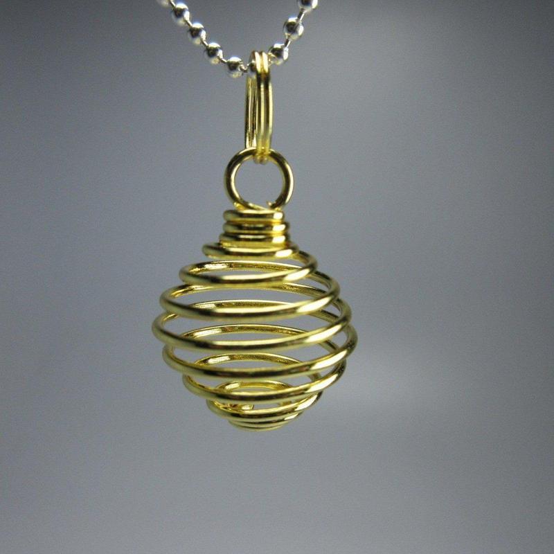 Rock Your Favorite Crystal in a Gold Spiral Crystal Cage Pendant – Nature's  Treasures