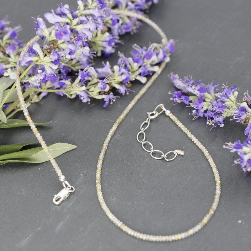 Golden Rutilated Quartz Dainty Faceted Necklace || .925 Sterling Silver-Nature's Treasures