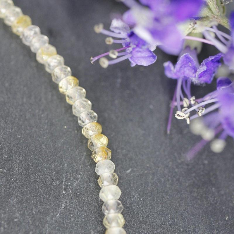 Golden Rutilated Quartz Dainty Faceted Necklace || .925 Sterling Silver-Nature's Treasures