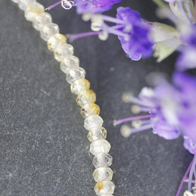 Golden Rutilated Quartz Dainty Faceted Necklace || .925 Sterling Silver-Nature's Treasures