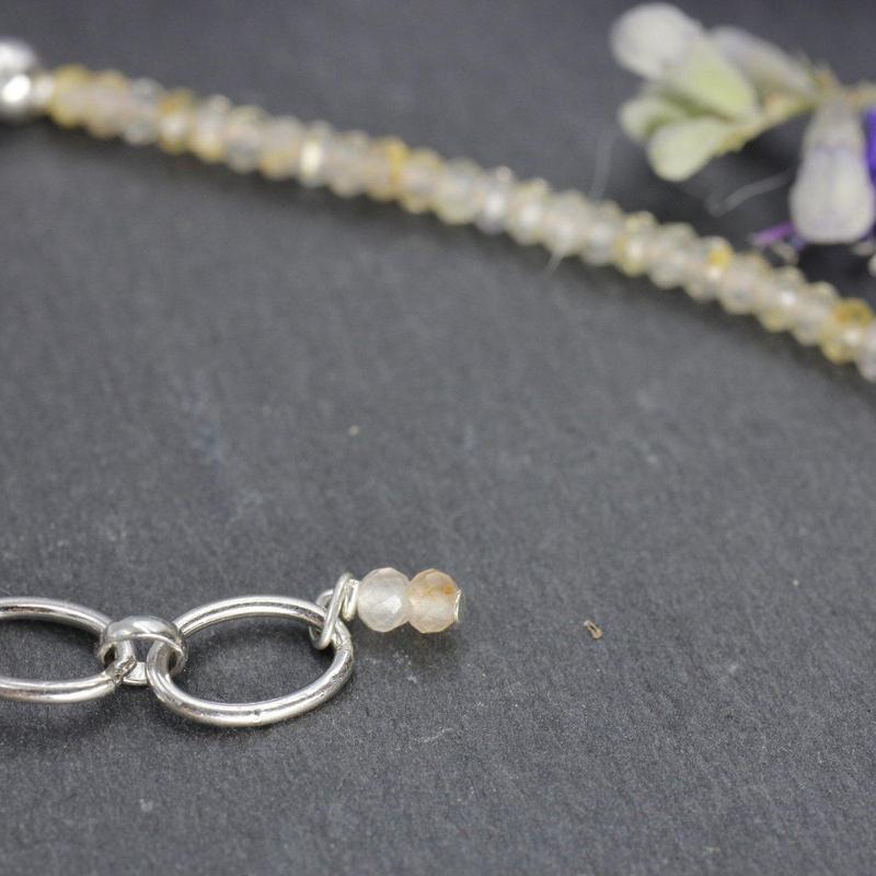 Golden Rutilated Quartz Dainty Faceted Necklace || .925 Sterling Silver-Nature's Treasures