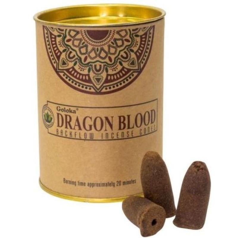 Goloka Dragon's Blood Backflow Incense Cones-Nature's Treasures