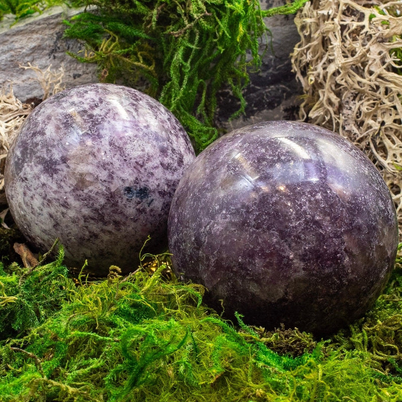 Grape Galaxy Lepidolite Spheres || Emotional Healing, Stress Relief || Madagascar-Nature's Treasures