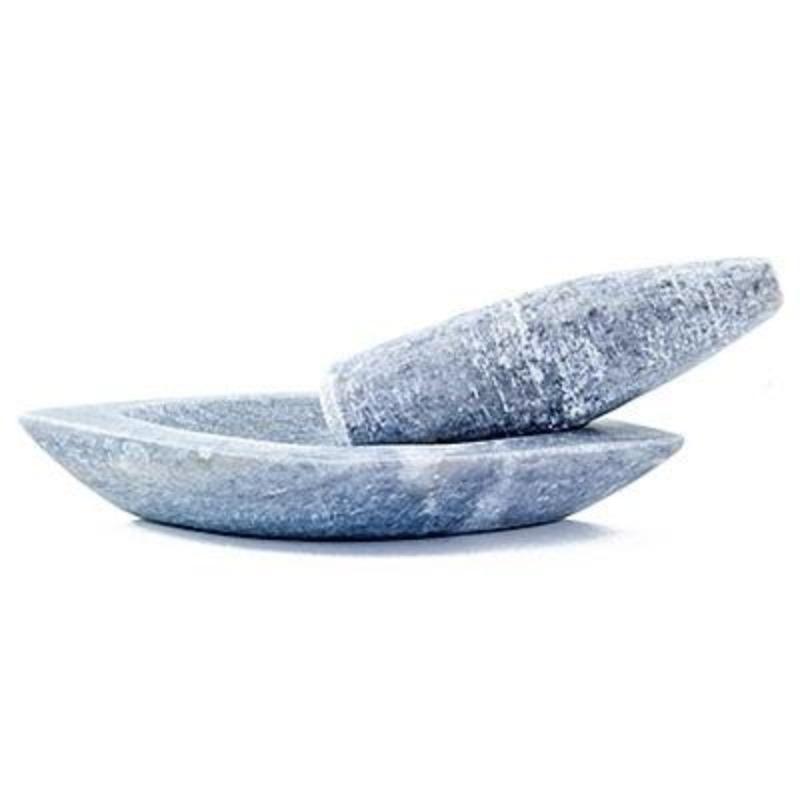 Gray Stone Boat Mortar & Pestle