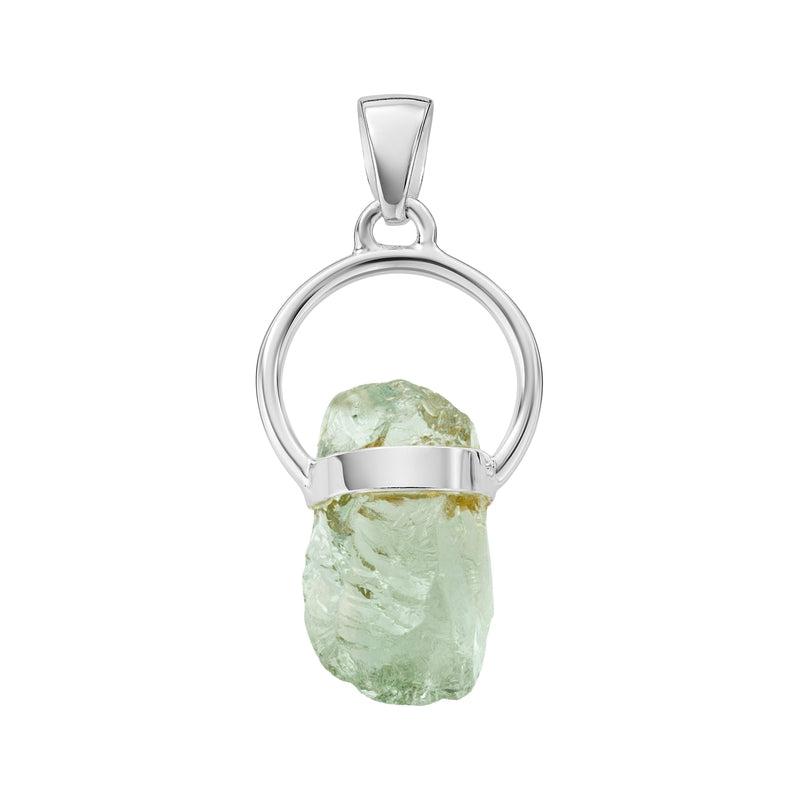 Green Amethyst Pendant | .925 Sterling Silver-Nature's Treasures