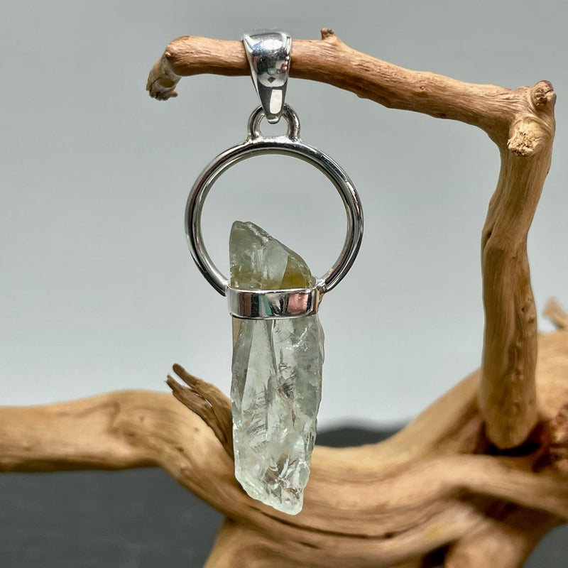 Green Amethyst Pendant | .925 Sterling Silver-Nature's Treasures