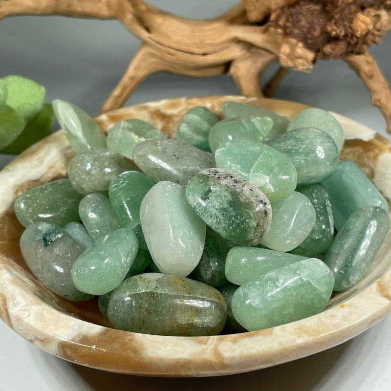 Green Aventurine "A" Grade Tumbles || Mental Clarity || India-Nature's Treasures