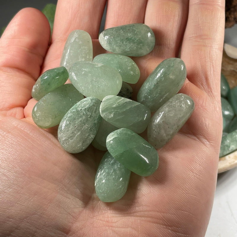 Green Aventurine "A" Grade Tumbles || Mental Clarity || India-Nature's Treasures