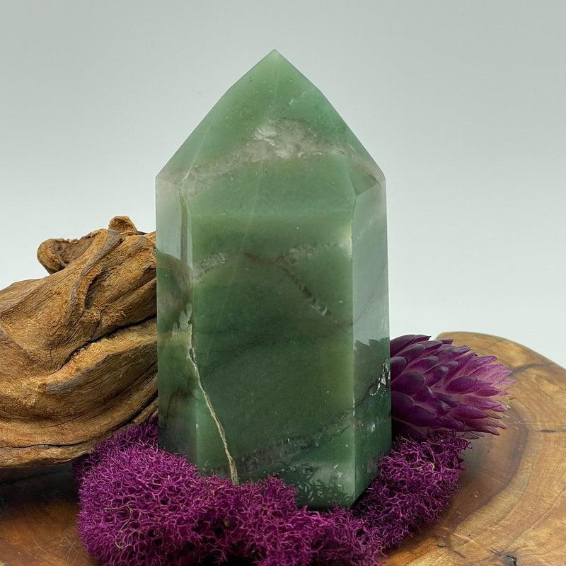 Green Aventurine Polished Point Tower || Mental Clarity || India