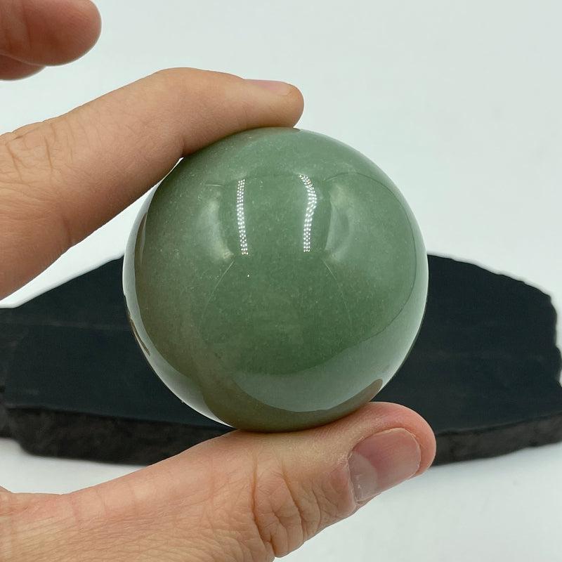 Solid 14K Yellow Gold Natural Aventurine Jade Ball Pendants For