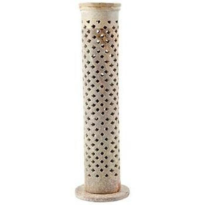 Hand Carved 5 Hole Jali Tower Soap Stone Incense Holder || Balance, Positivity