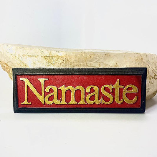 Hand Carved Namaste Wooden Plaque-Nature's Treasures