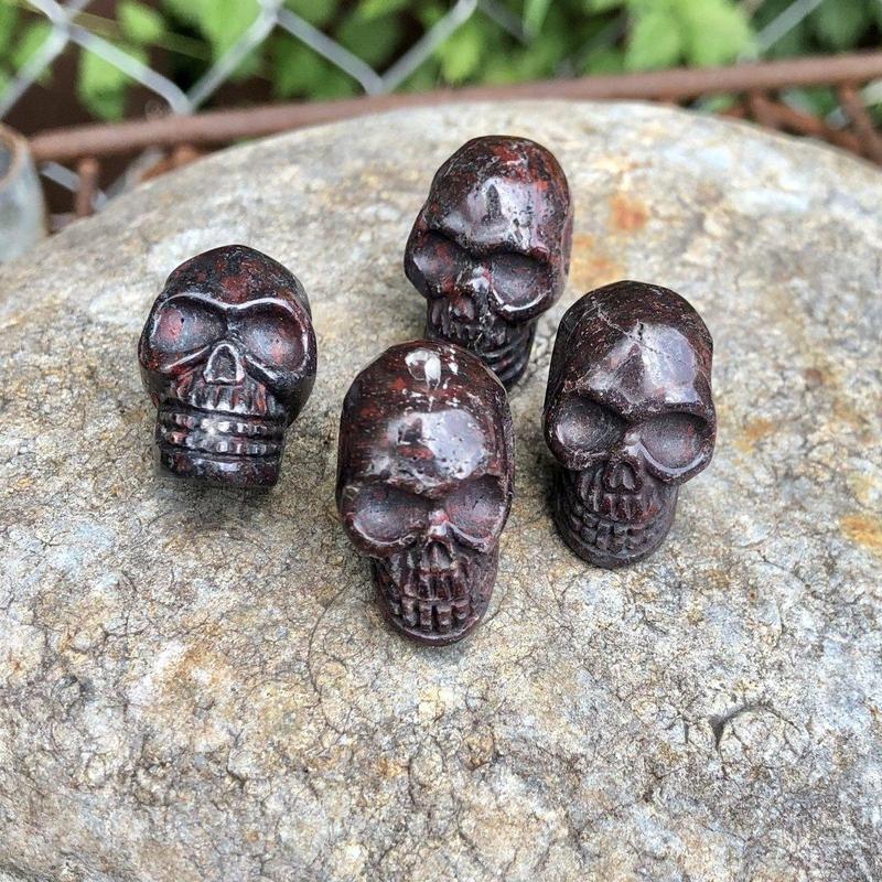 Hematite Jasper Skull Drilled Pendant - Mini-Nature's Treasures