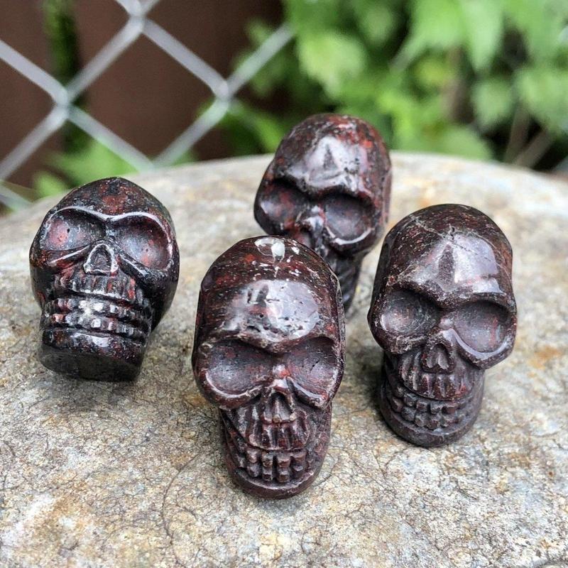 Hematite Jasper Skull Drilled Pendant - Mini-Nature's Treasures