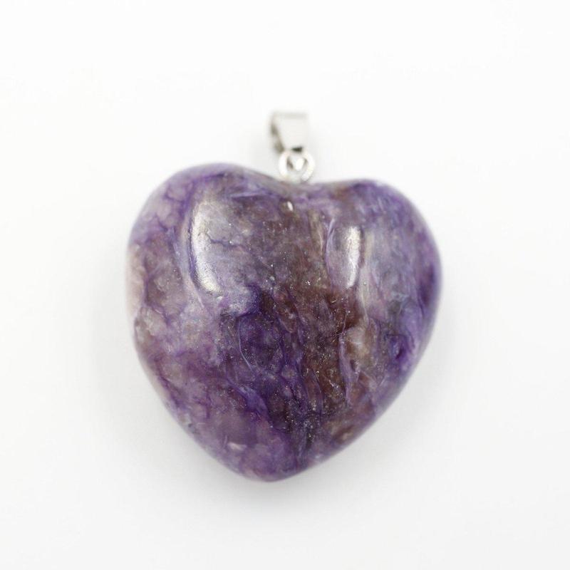 High-Quality Charoite Heart Pendant || .925 Sterling Silver-Nature's Treasures