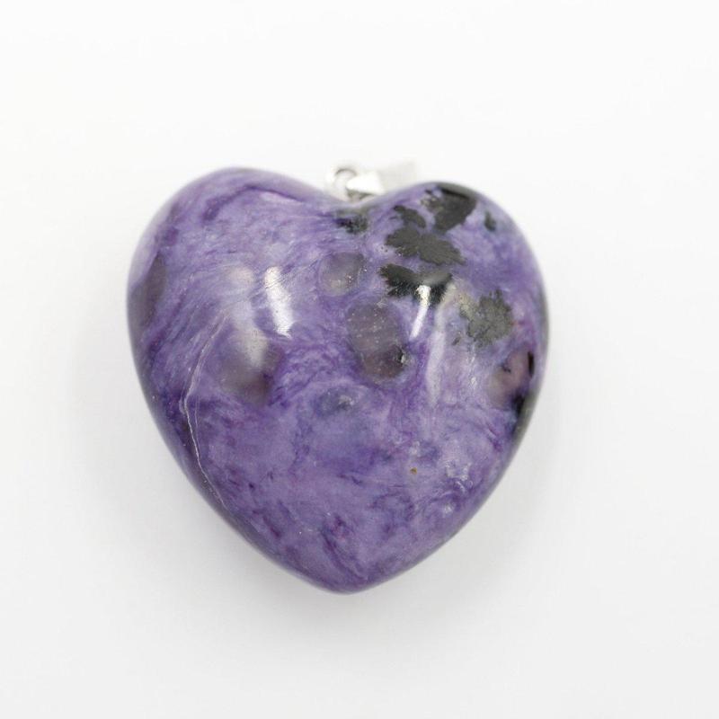 High-Quality Charoite Heart Pendant || .925 Sterling Silver-Nature's Treasures