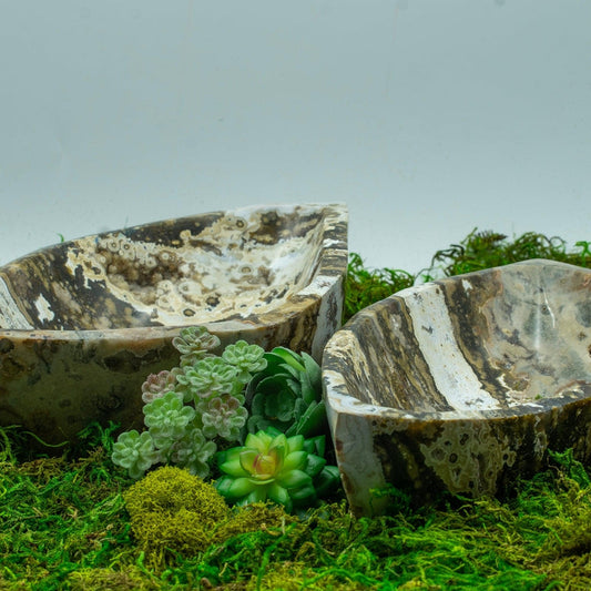 High Quality Ocean Jasper Leaf Bowls || Jumbo || Madagascar-Nature's Treasures