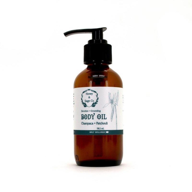 Honey & Sage Co. Champaca and Patchouli Body Oil-Nature's Treasures