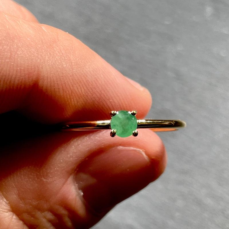 Imperial Natural Emerald Ring || 14K Vermeil Yellow Gold || Colombia-Nature's Treasures