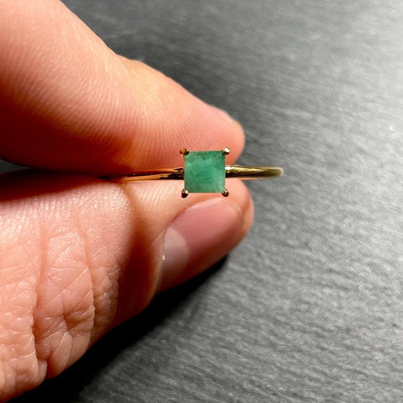 Imperial Natural Emerald Ring || 14K Vermeil Yellow Gold || Colombia-Nature's Treasures