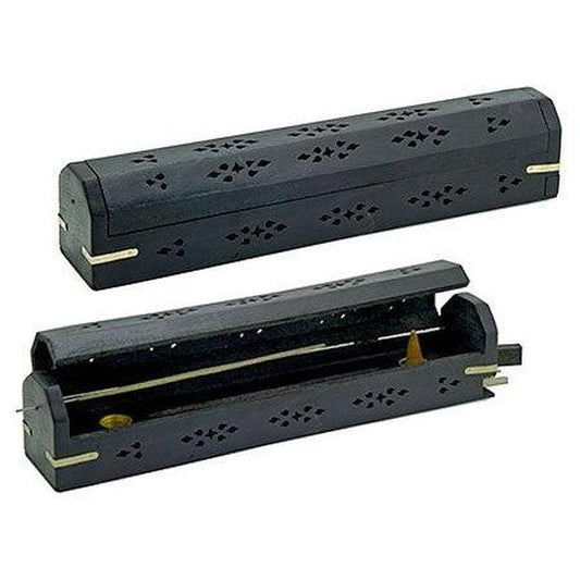 Incense Burner Wooden Coffin Box 12"-Nature's Treasures