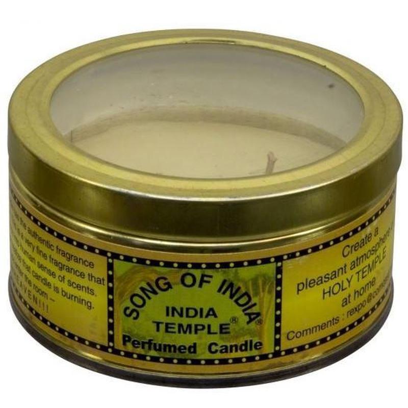 India Temple Tin Candle
