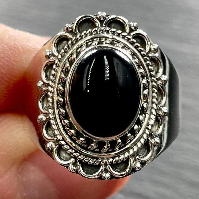 Inner Passion Black Onyx Oval Ring || .925 Sterling Silver || Uruguay-Nature's Treasures