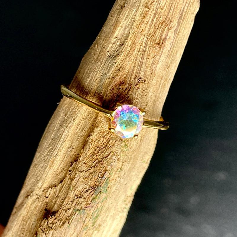 Iridescent Mystic Topaz Ring || 14K Vermeil Yellow Gold || USA-Nature's Treasures