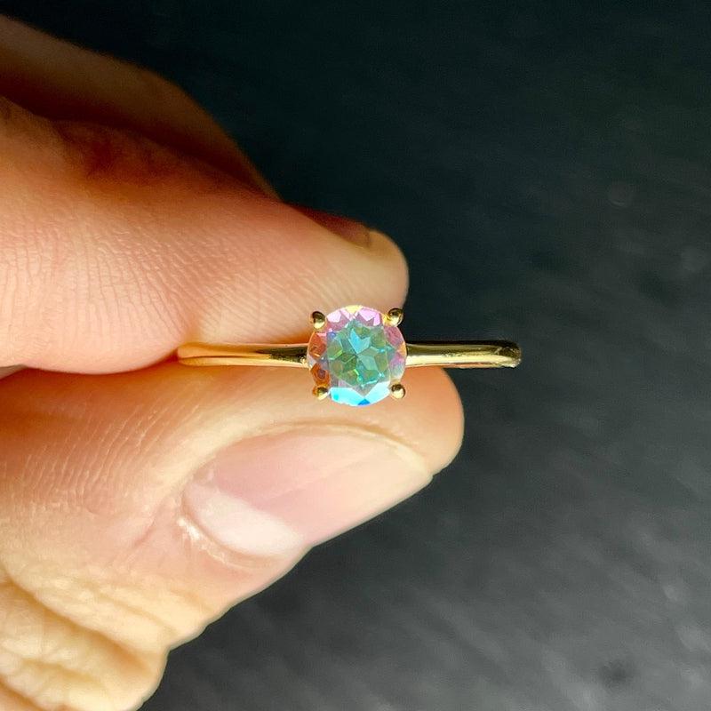 Iridescent Mystic Topaz Ring || 14K Vermeil Yellow Gold || USA-Nature's Treasures