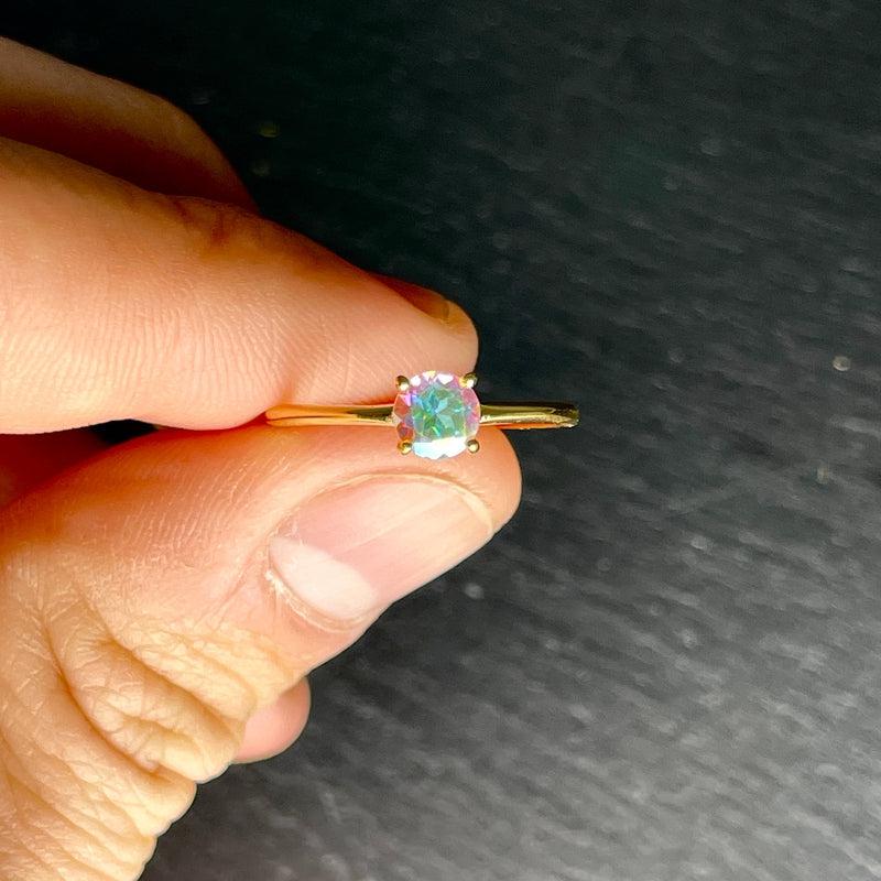 Iridescent Mystic Topaz Ring || 14K Vermeil Yellow Gold || USA-Nature's Treasures