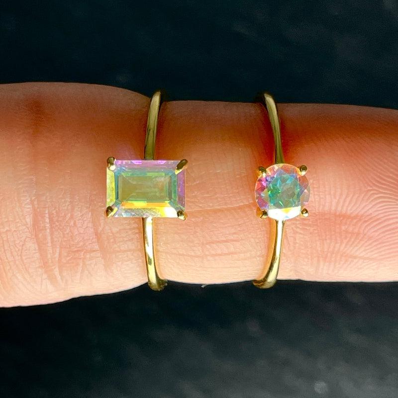 Iridescent Mystic Topaz Ring || 14K Vermeil Yellow Gold || USA-Nature's Treasures