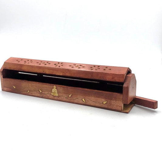 Jali & Floral Style Wooden Incense And Cone Burner || Buddha-Nature's Treasures