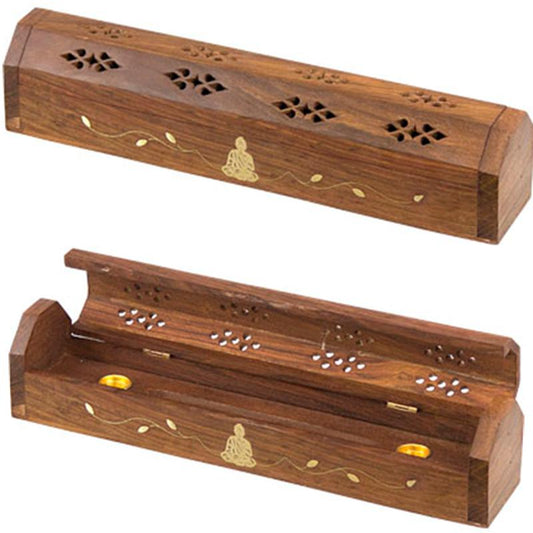 Jali & Floral Style Wooden Incense And Cone Burner || Buddha-Nature's Treasures