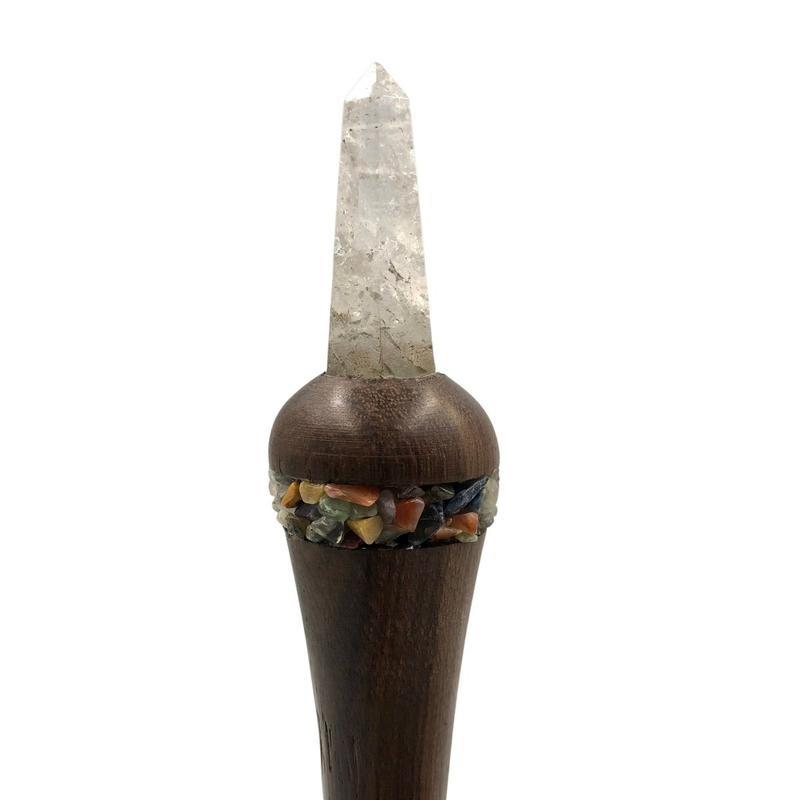 Jumbo Leather Mallet With Stone Inlay-Nature's Treasures