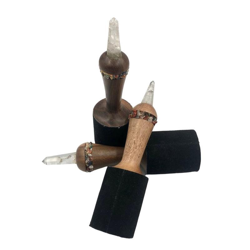 Jumbo Leather Mallet With Stone Inlay-Nature's Treasures