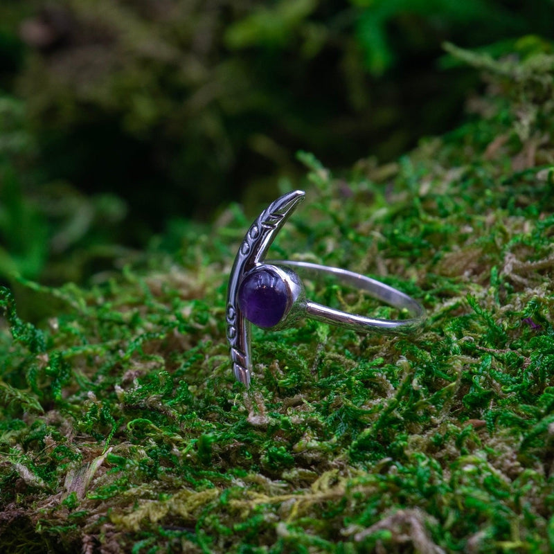 La Luna Twilight Amethyst Ring || .925 Sterling Silver || Protection, Calming-Nature's Treasures