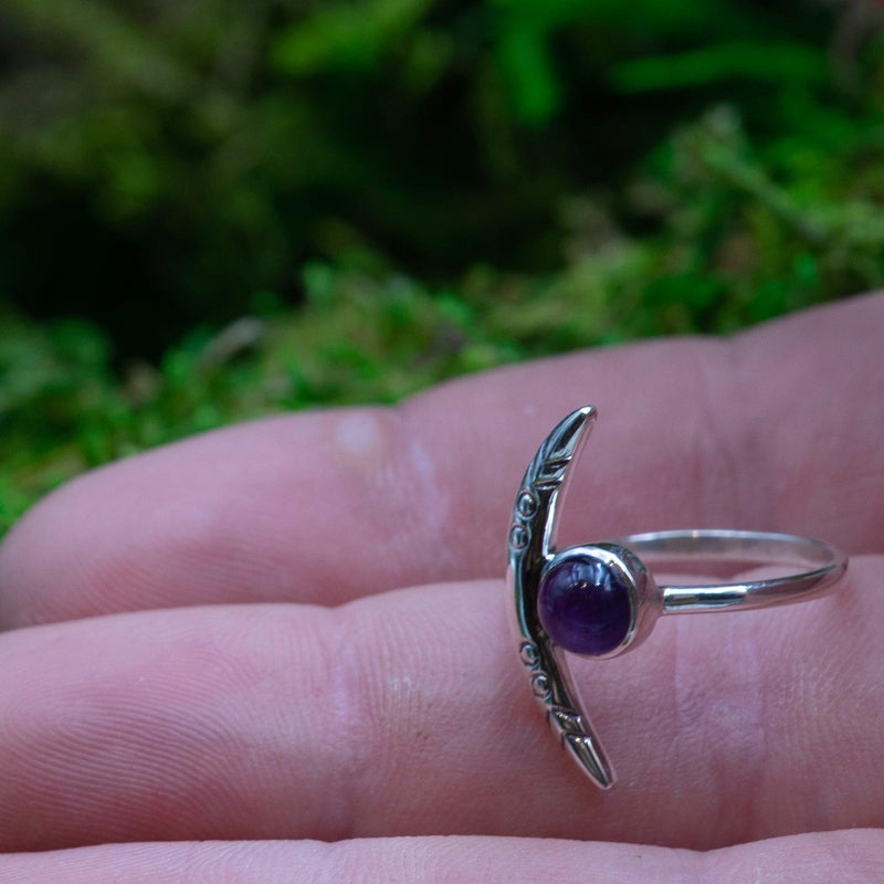 La Luna Twilight Amethyst Ring || .925 Sterling Silver || Protection, Calming-Nature's Treasures