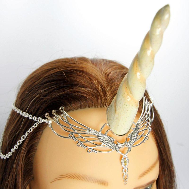 Large Unicorn Silver Tiara with Citrine-Nature's Treasures