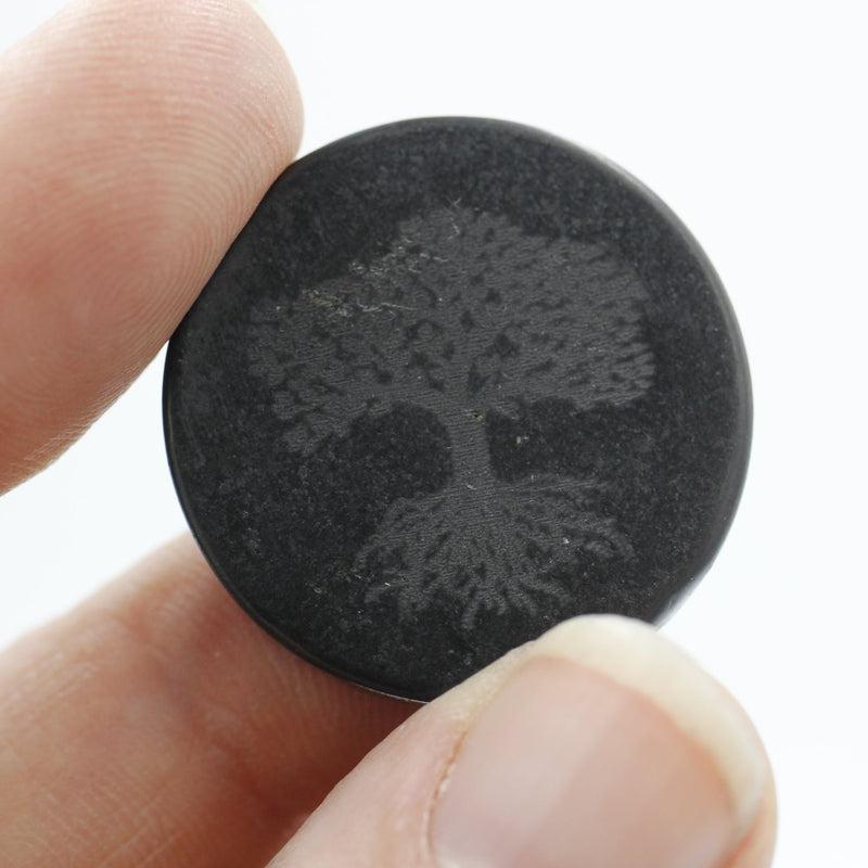 Laser Etched Shungite EMF Protection Disk || Tree Of Life || Russia-Nature's Treasures