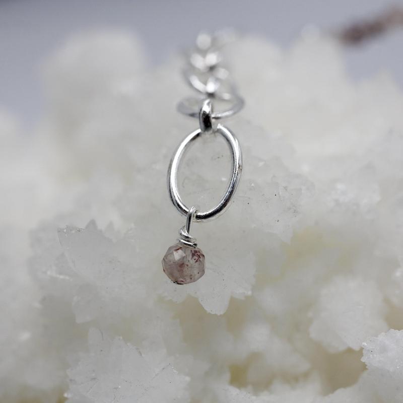 Lepidocrocite In Quartz Dainty Faceted Necklace || .925 Sterling Silver-Nature's Treasures