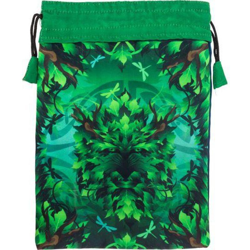 Lined French Crepe Poly Bag - Green Man