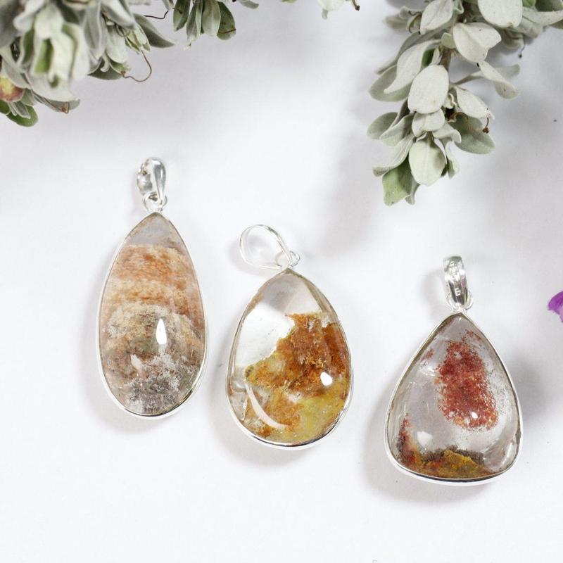 Lodolite Garden Quartz Pendant || .925 Sterling Silver-Nature's Treasures